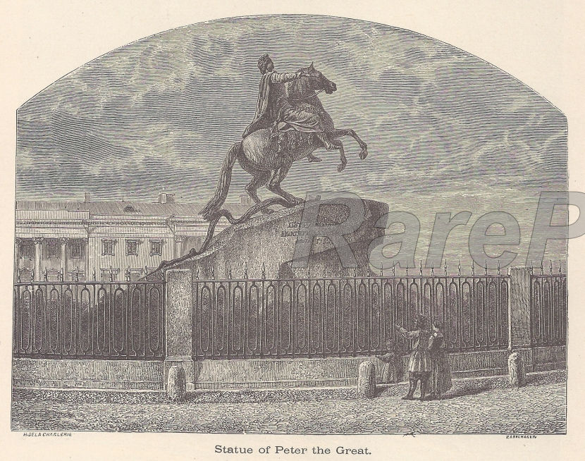 Statue of  Peter the Great — engraving — &nbsp; "Statue of&nbsp; Peter the Great" &nbsp; Peter the Great Monument (Bronze Horseman) - a monument to Peter I ...